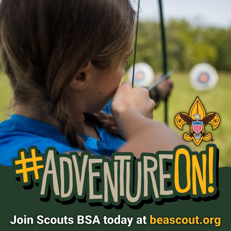 Scouts BSA archery shareable graphic