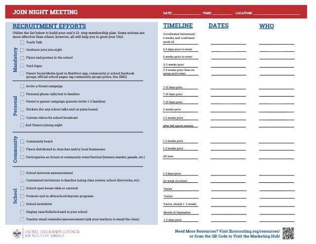 Unit Membership Plan with Checklist cover