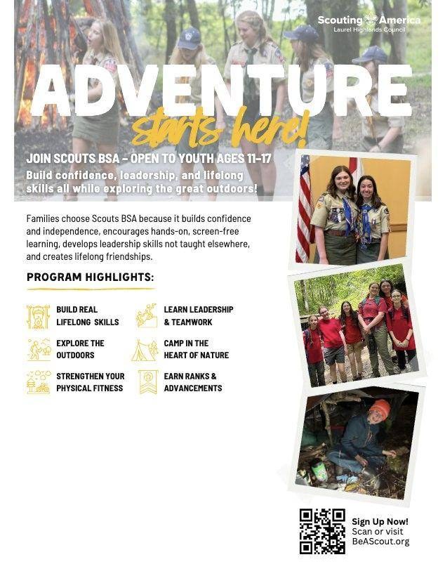 2026 Scouts BSA flyer for girls cover